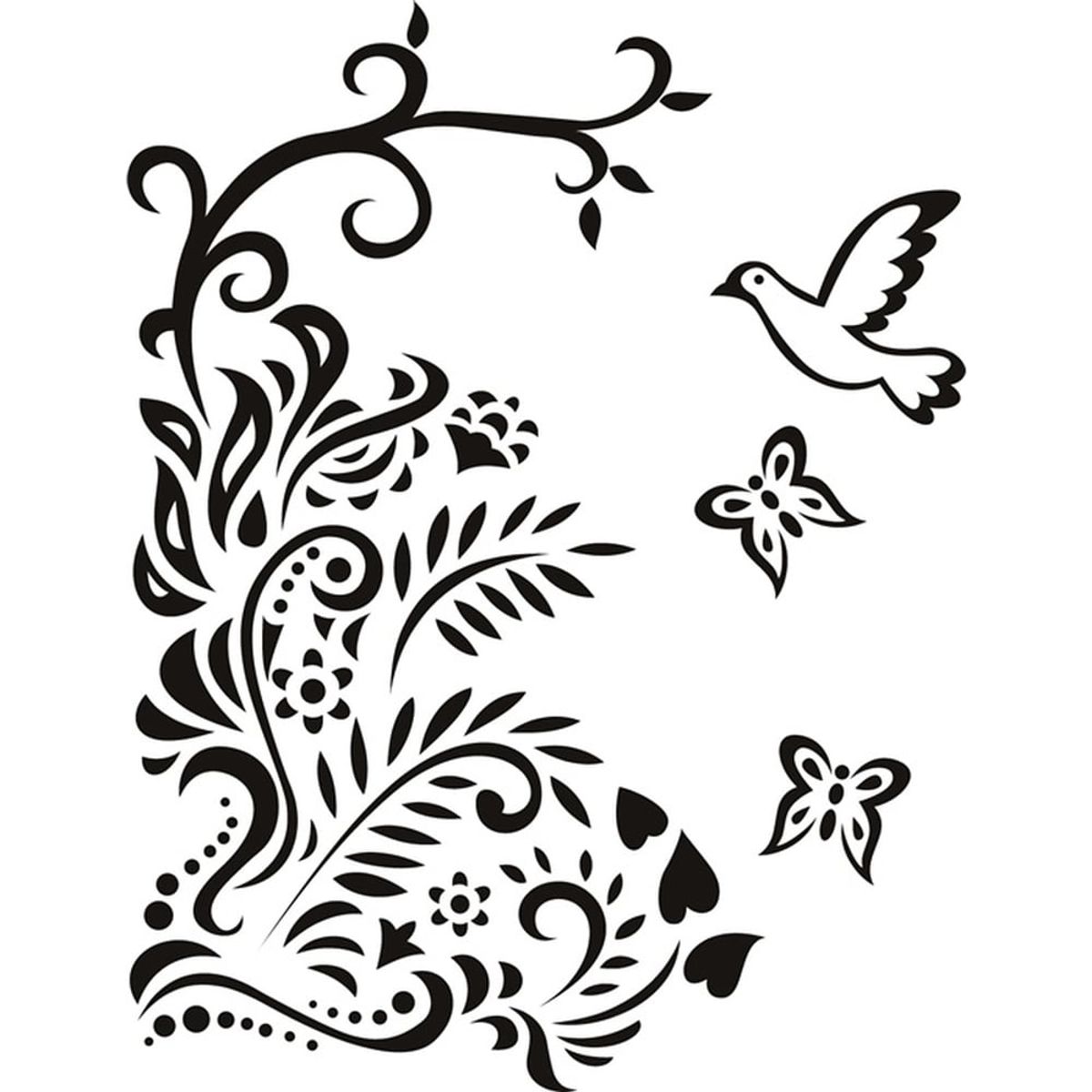 GENERICO - Decomural Bird & Butterfly Floral WS-18579