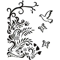 GENERICO - Decomural Bird & Butterfly Floral WS-18579
