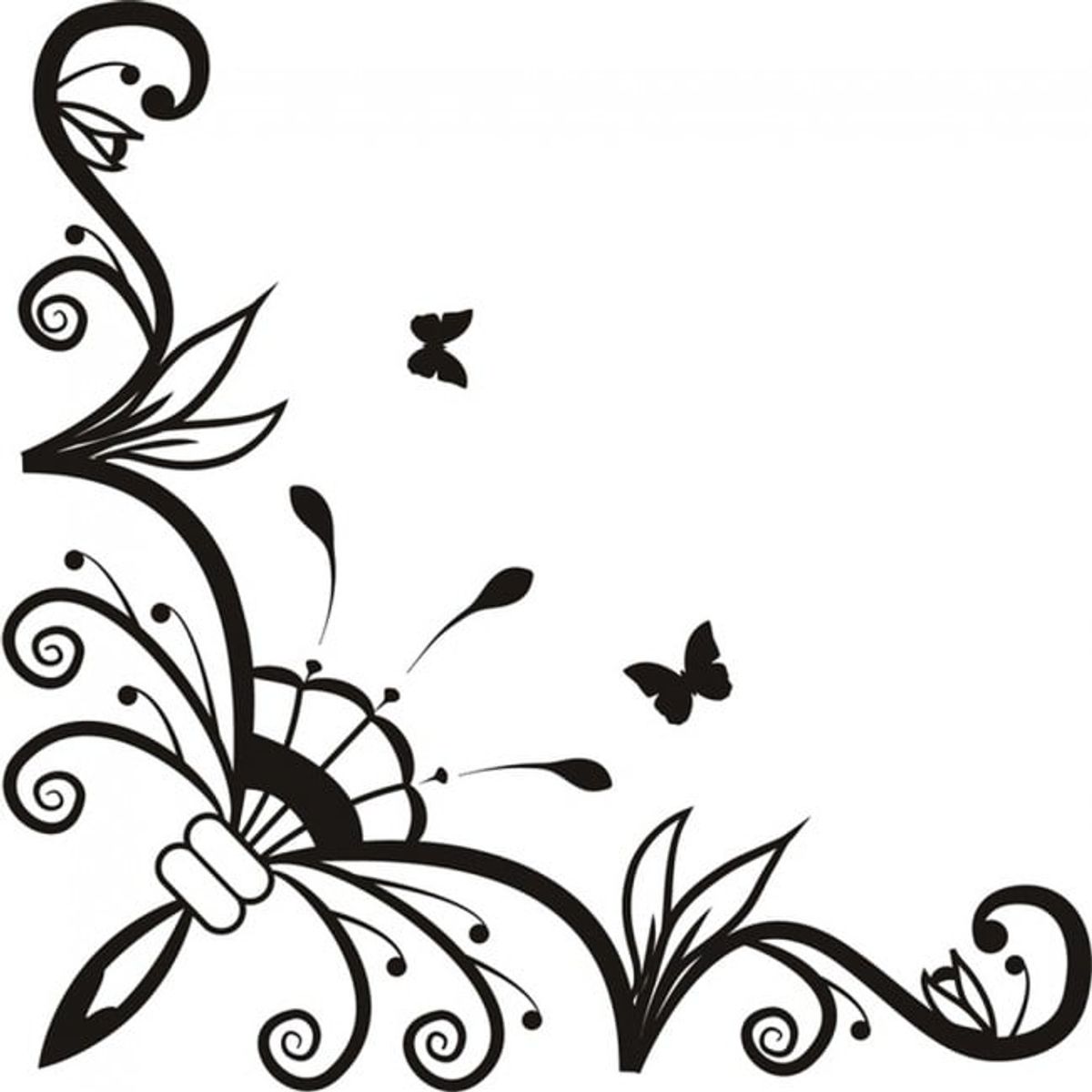 GENERICO - Decomural Flowers Butterfly Corner WS-18588