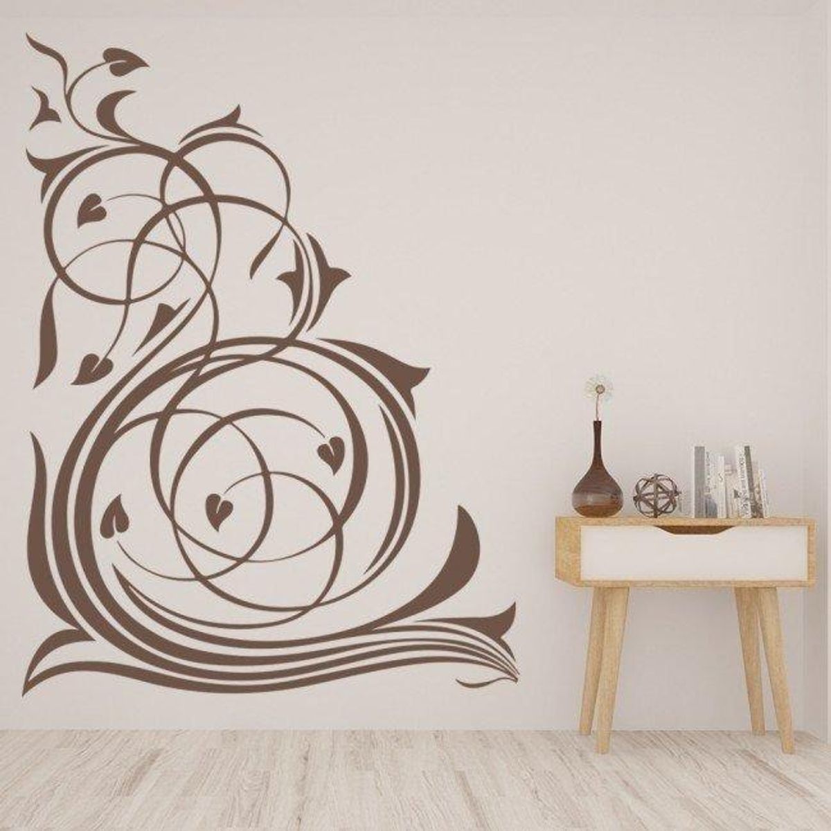 GENERICO - Decomural Swirl Leaf Floral Corner WS-18591