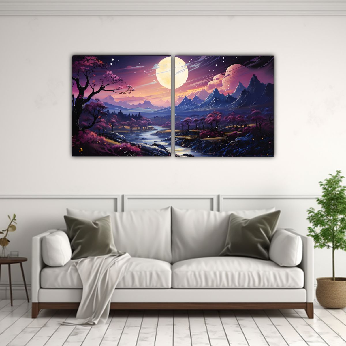 GENERICO - Cuadro Lienzo Intensa Obra Maestra Paisaje Con 140x70 Cm