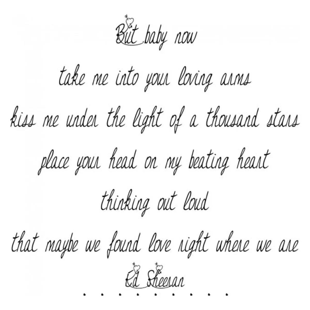 GENERICO - Decomural Ed Sheeran Thinking Out Loud Song Lyric WS-34092