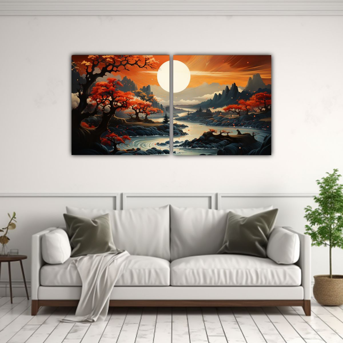 GENERICO - Artes Tela Sublimada Con Luna Cerca De Las 120x60 Cm