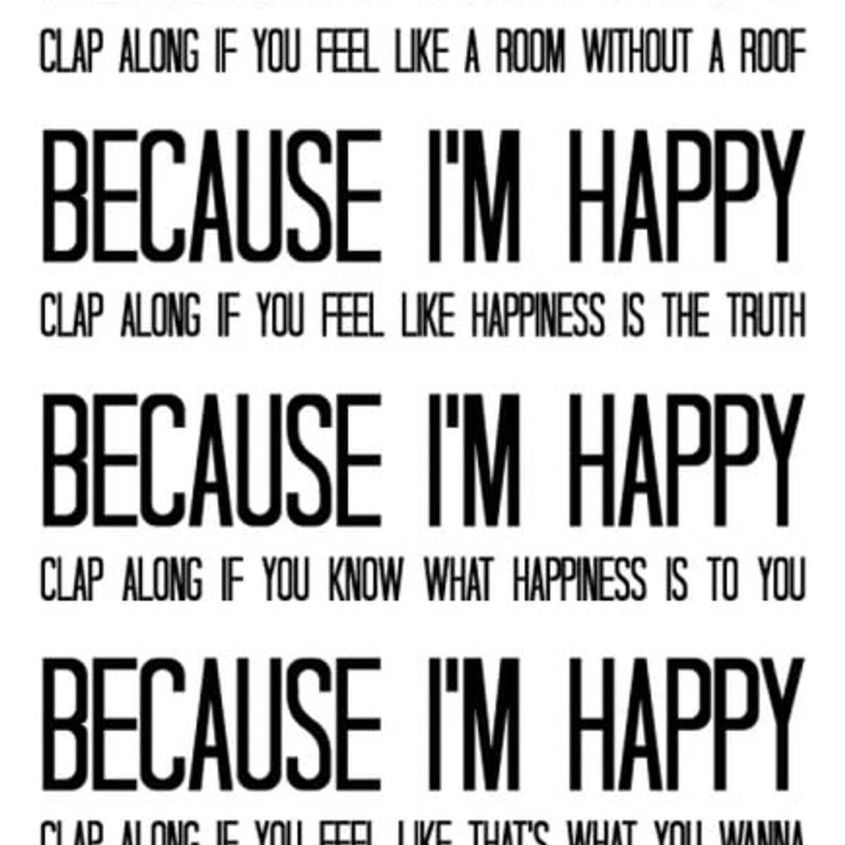 GENERICO - Decomural Pharrell Williams Happy Song Lyrics WS-34104