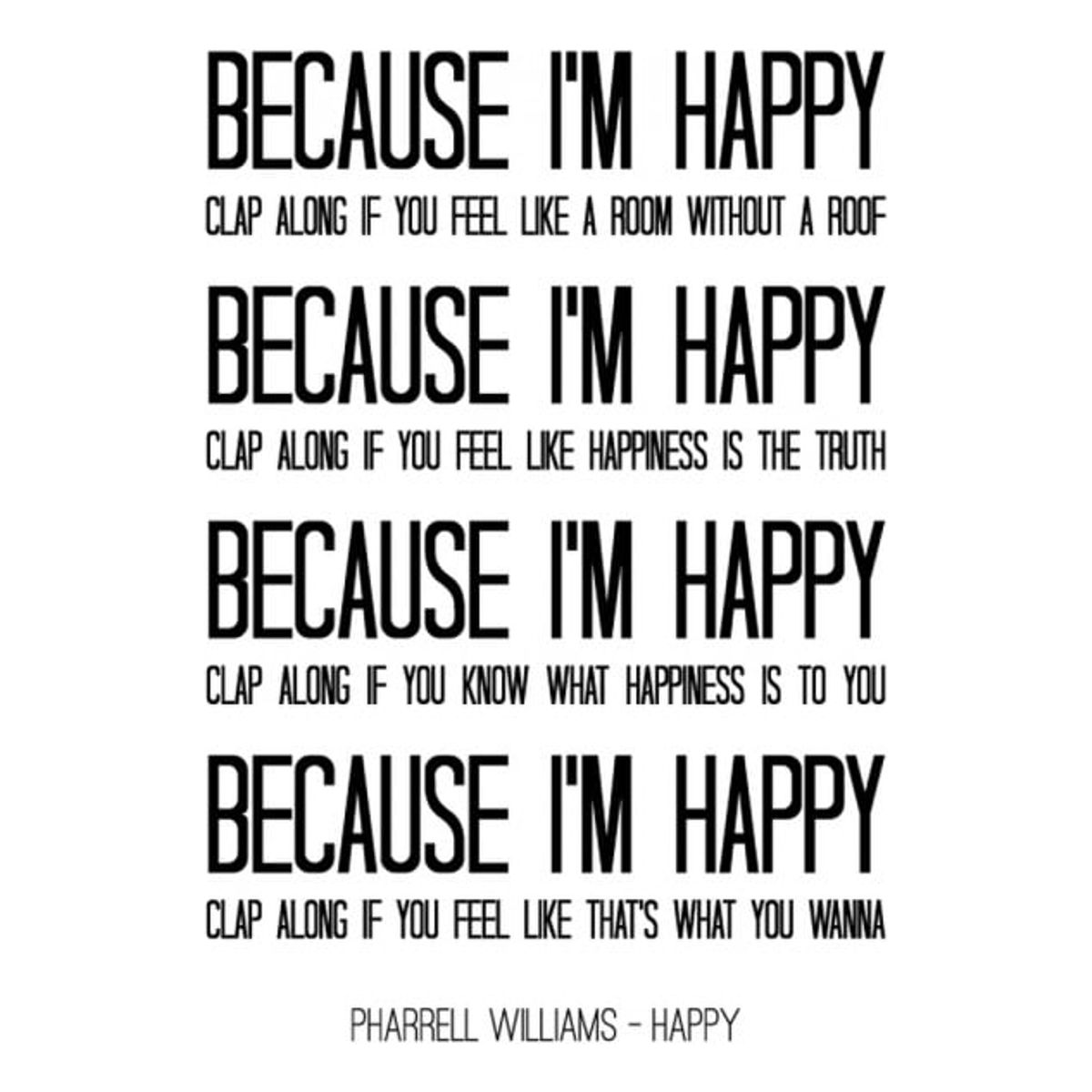 GENERICO - Decomural Pharrell Williams Happy Song Lyrics WS-34104
