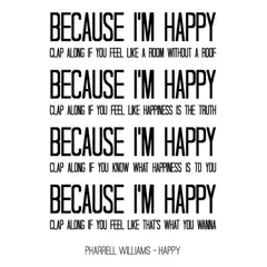GENERICO - Decomural Pharrell Williams Happy Song Lyrics WS-34104