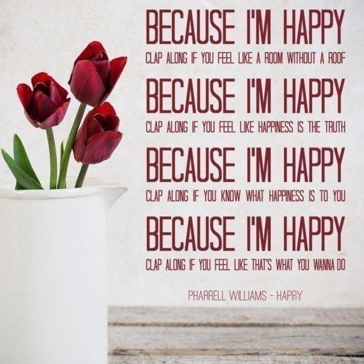 GENERICO - Decomural Pharrell Williams Happy Song Lyrics WS-34104