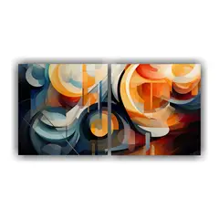GENERICO - Lienzos Abstracción Armonía De Colores En Set 2 120x60 Cm
