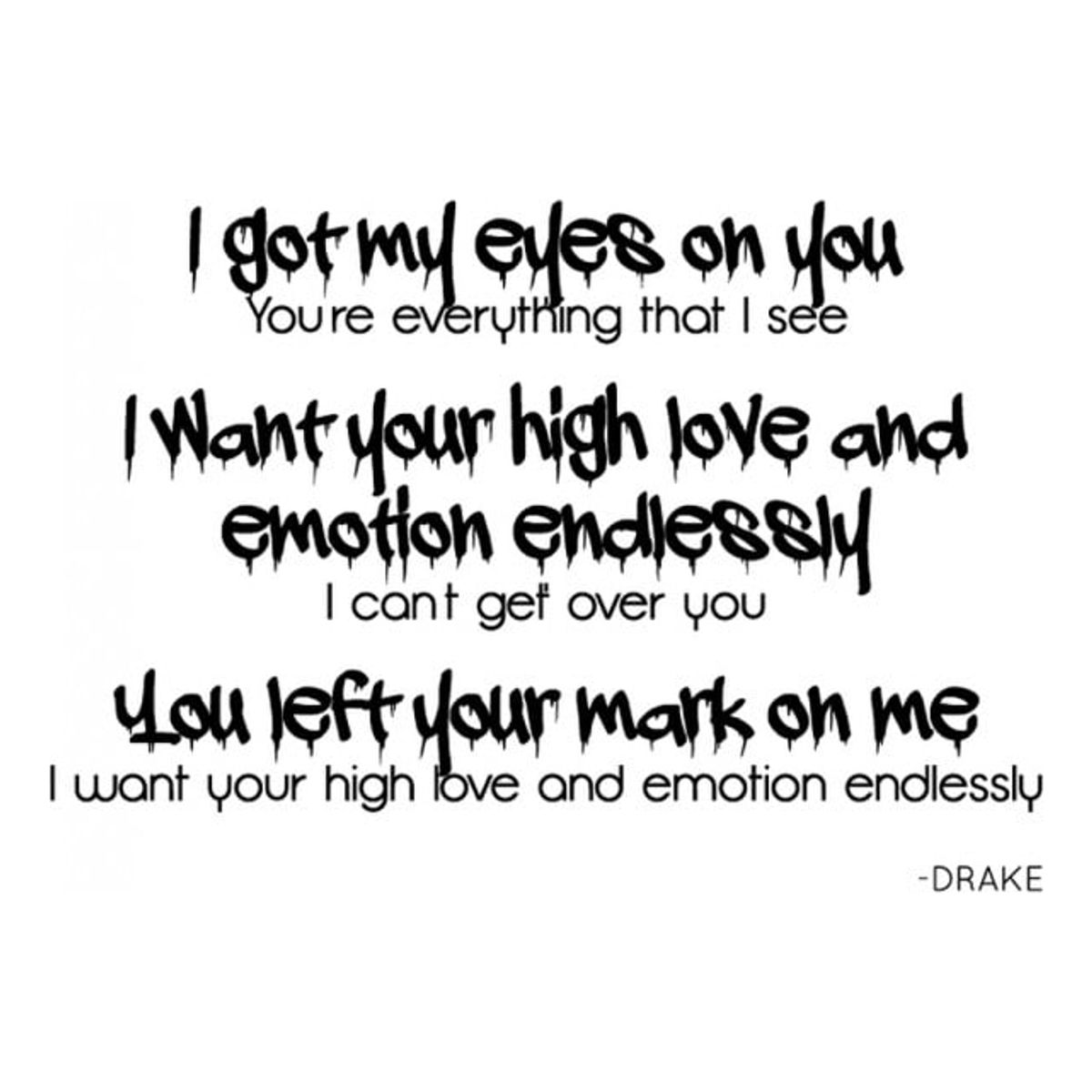 GENERICO - Decomural Good Girl Drake Song Lyrics WS-34108