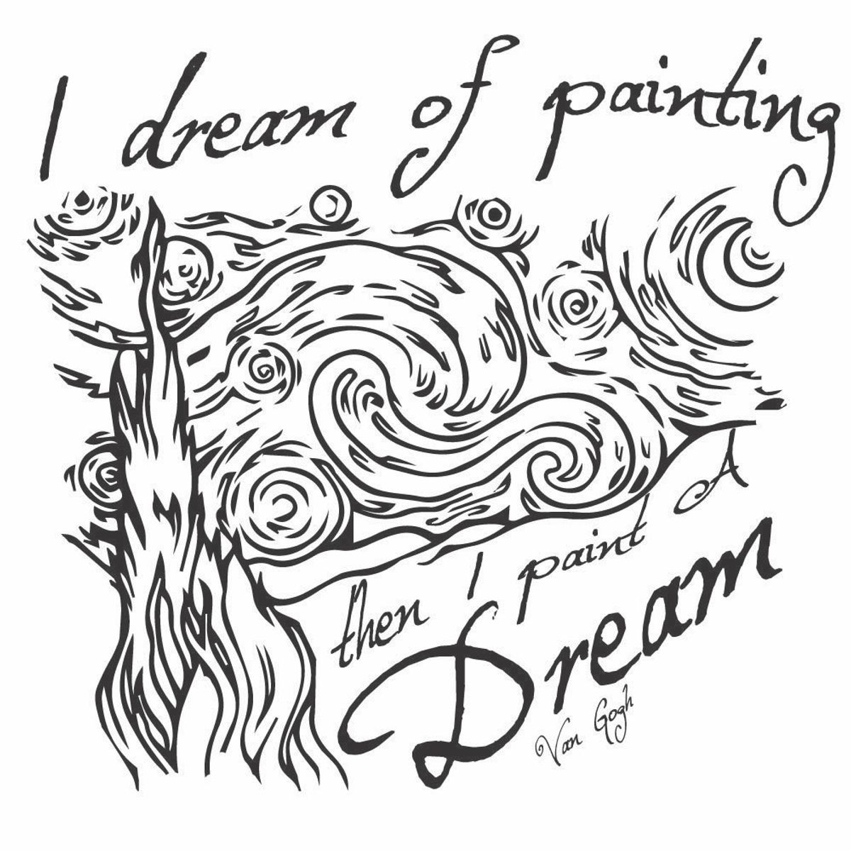 GENERICO - Decomural Dream Of Painting Van Gogh Artist Sticker WS-44014