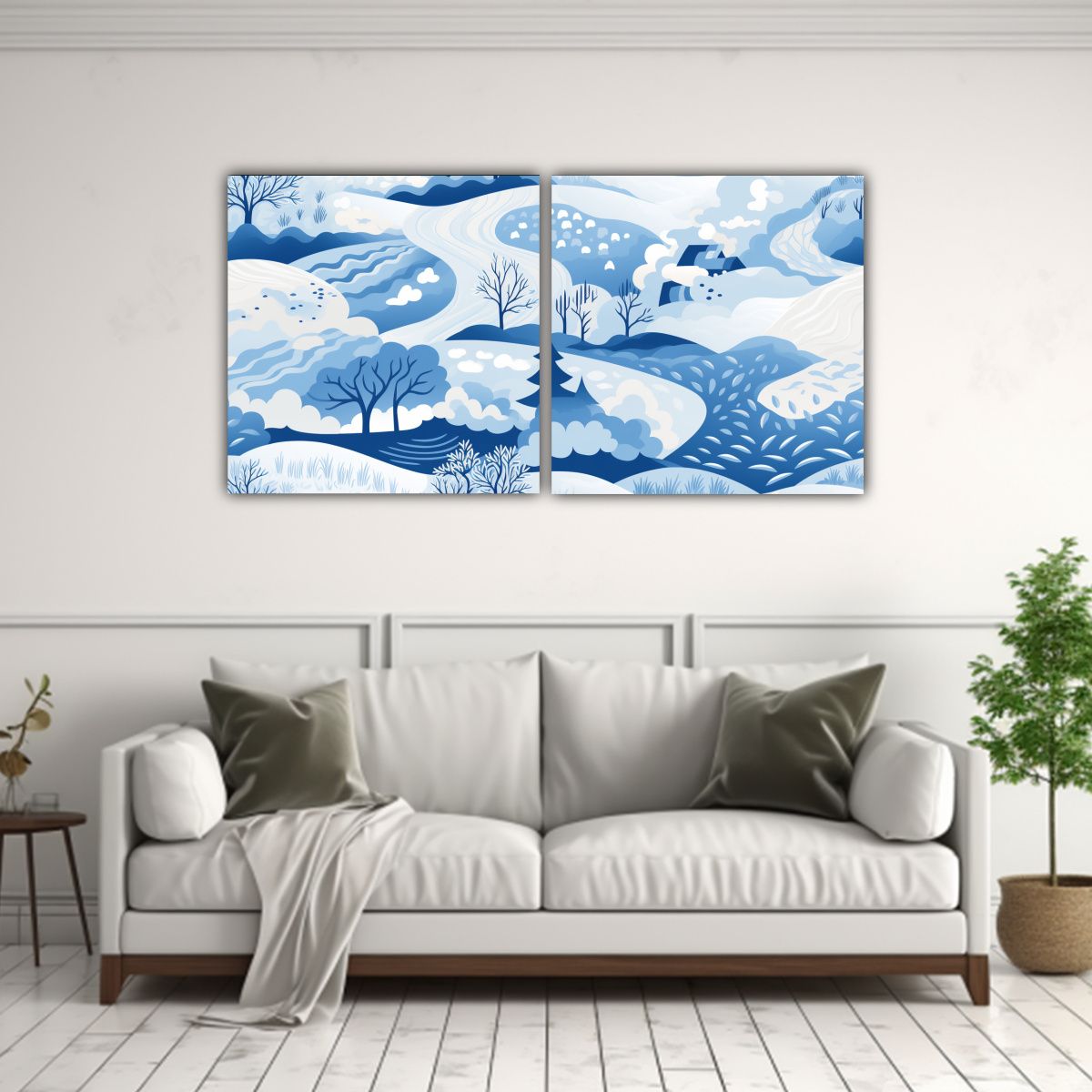 GENERICO - Paisaje Escandinavo Abstracto Duradero Para 120x60 Cm