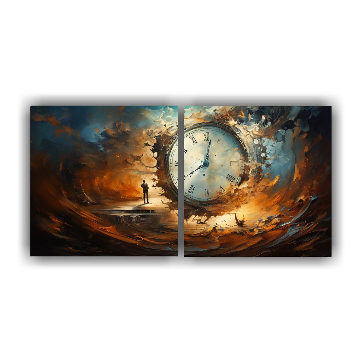 GENERICO - Dos Lienzos Con Espectacular Textura 120x60 Cm