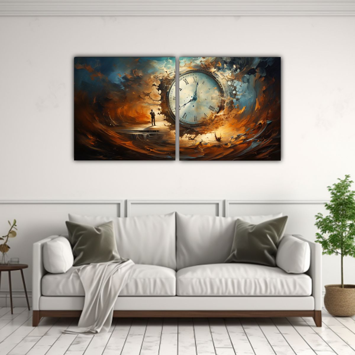 GENERICO - Dos Lienzos Con Espectacular Textura 120x60 Cm