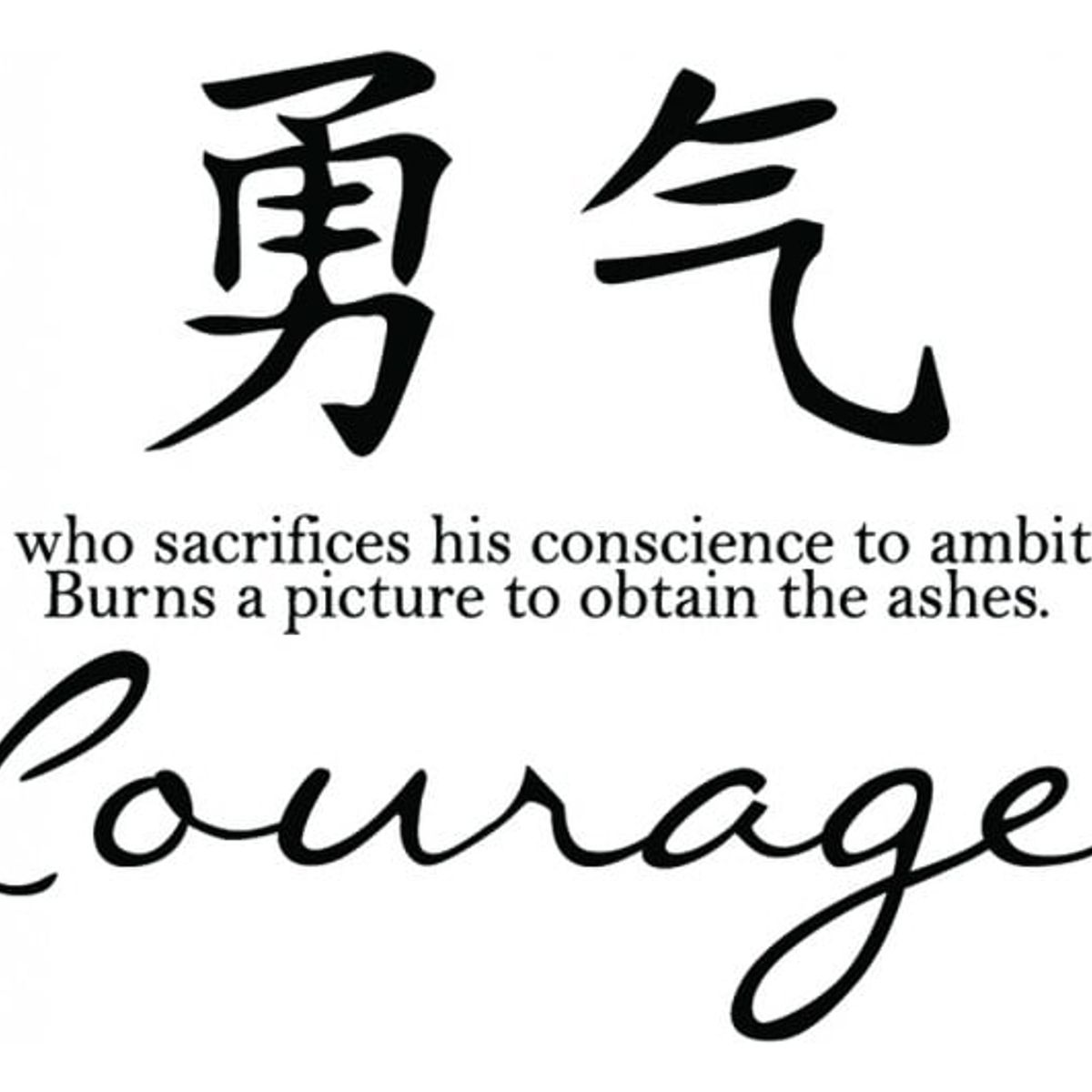 GENERICO - Decomural Courage Chinese Symbol WS-34118