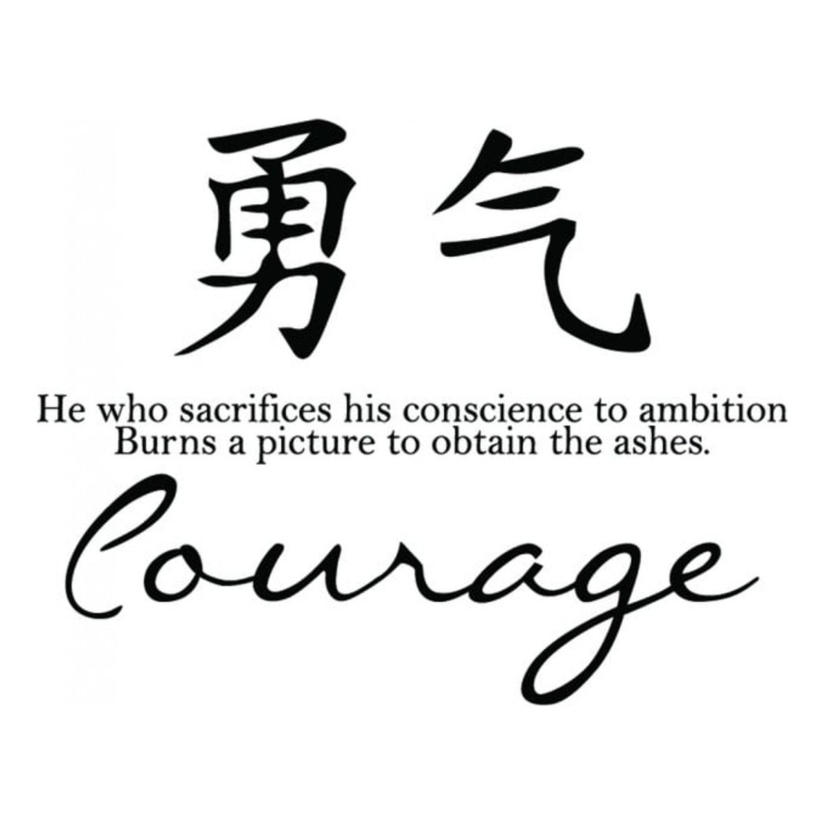 GENERICO - Decomural Courage Chinese Symbol WS-34118