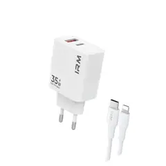 IRM - Cargador Carga Rápida 35w Doble Usb Usb-c +cable Lightning