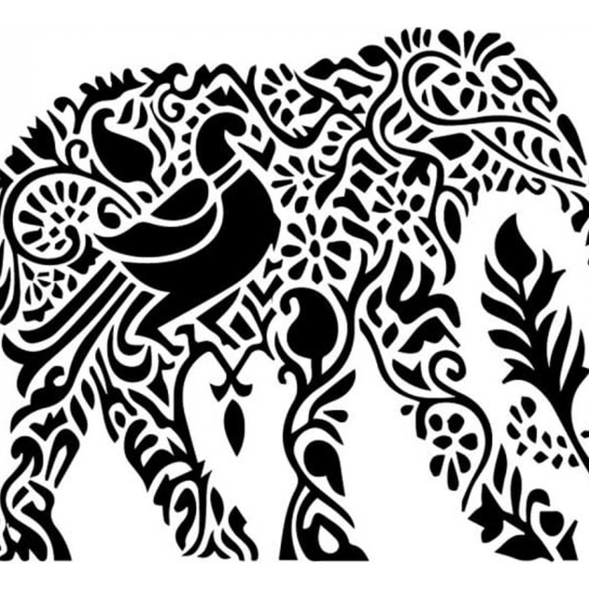 GENERICO - Decomural Floral Elephant WS-32519