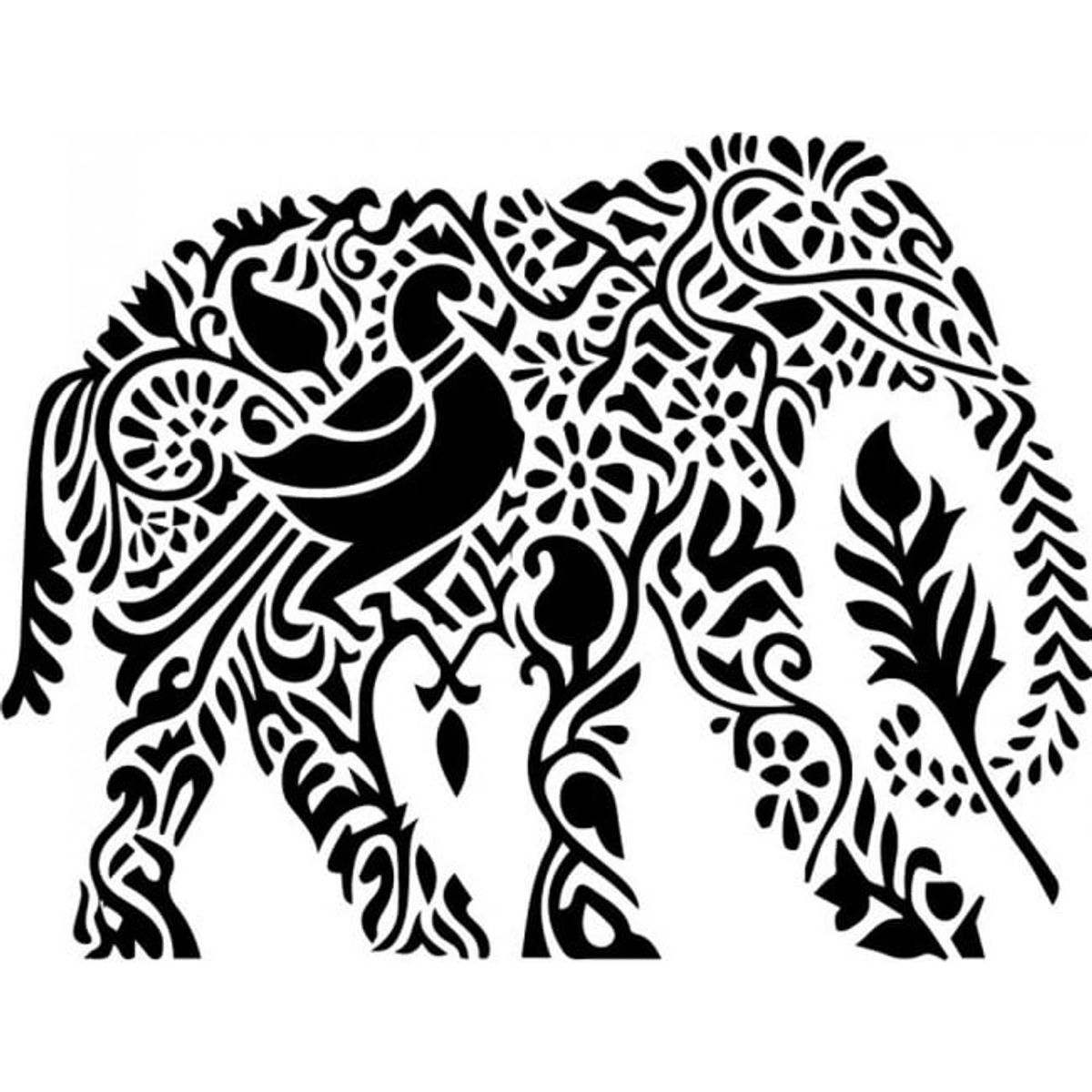 GENERICO - Decomural Floral Elephant WS-32519