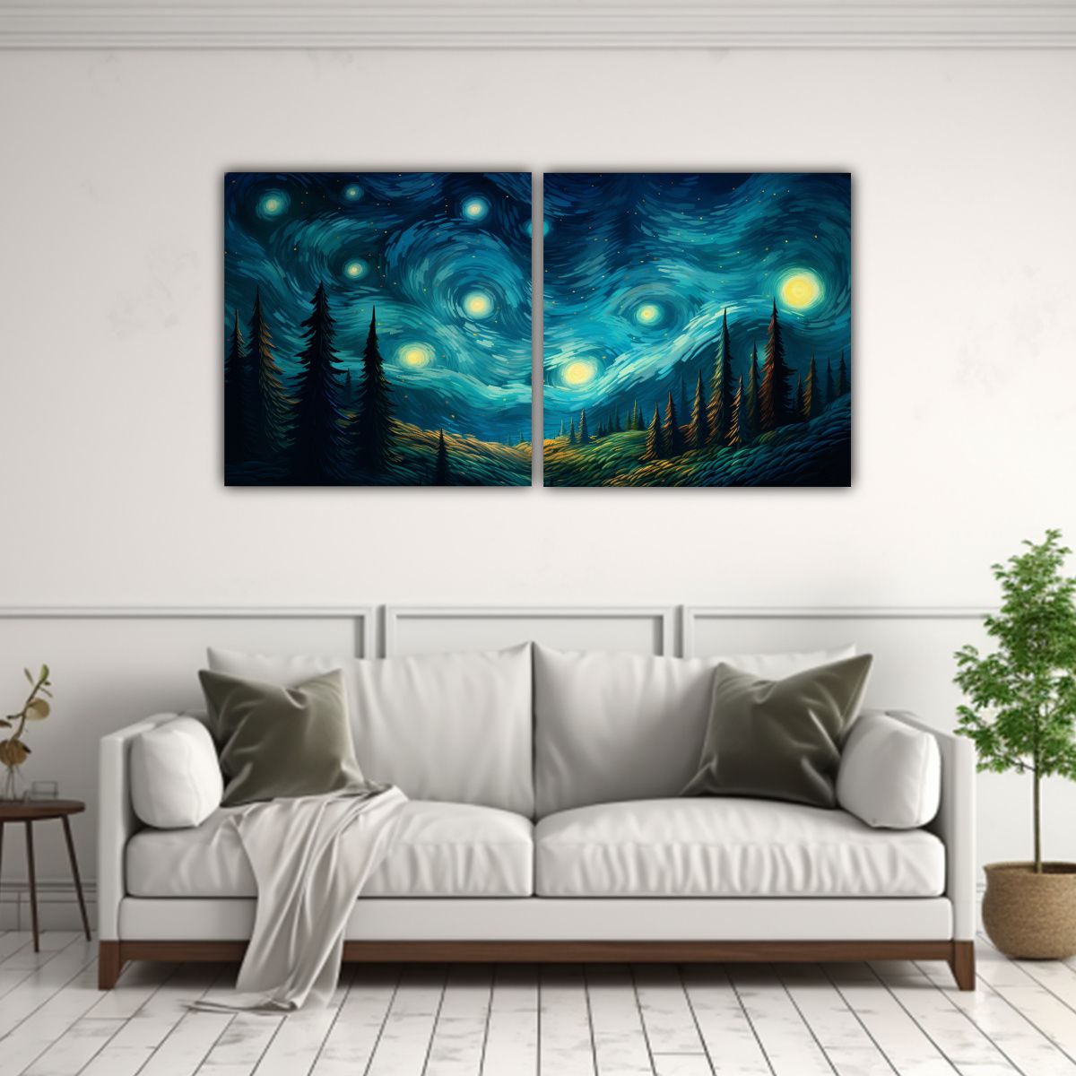 GENERICO - Pinturas Decorativas Set 2 Canvas Hermoso Calma 120x60 Cm