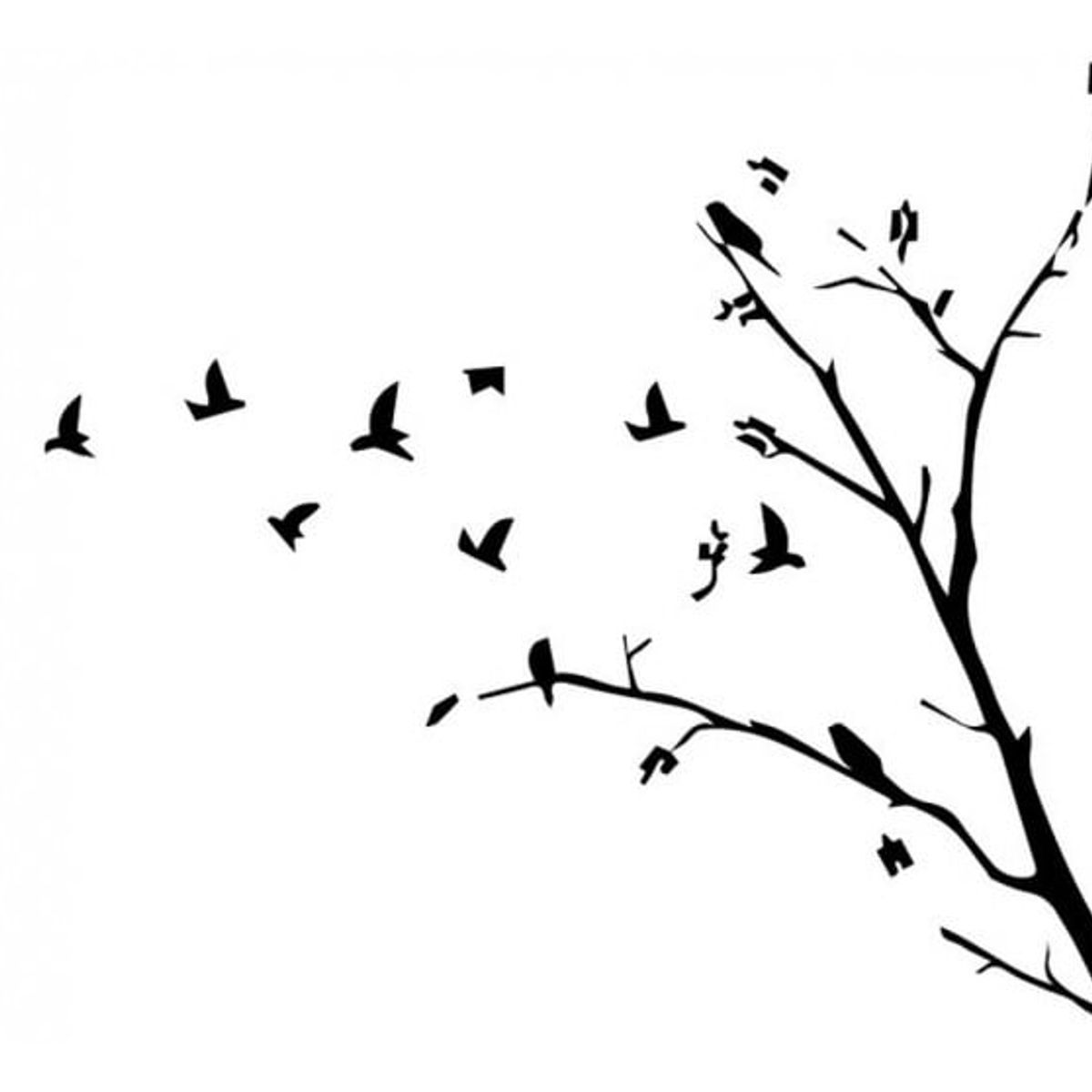 GENERICO - Decomural Flying Birds Branch Trees WS-32523