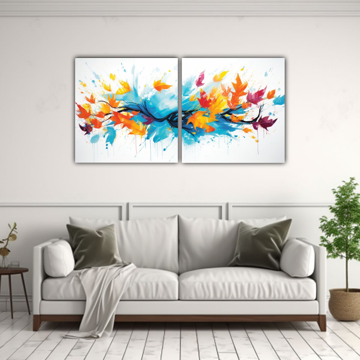 GENERICO - Pinturas De Decoración Inspiradoras Con Hojas 140x70 Cm