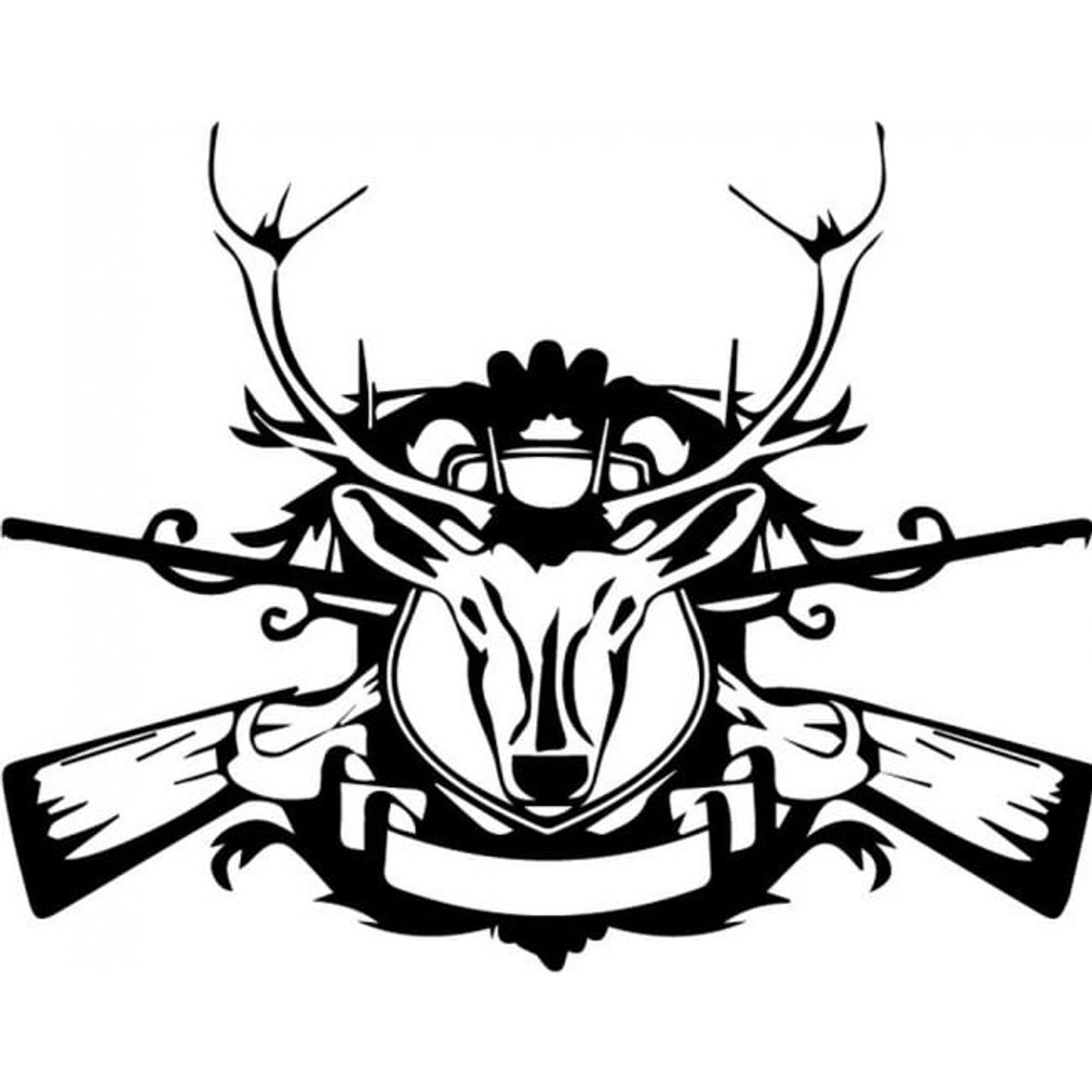 GENERICO - Decomural Deer Antlers Guns Shield WS-32539