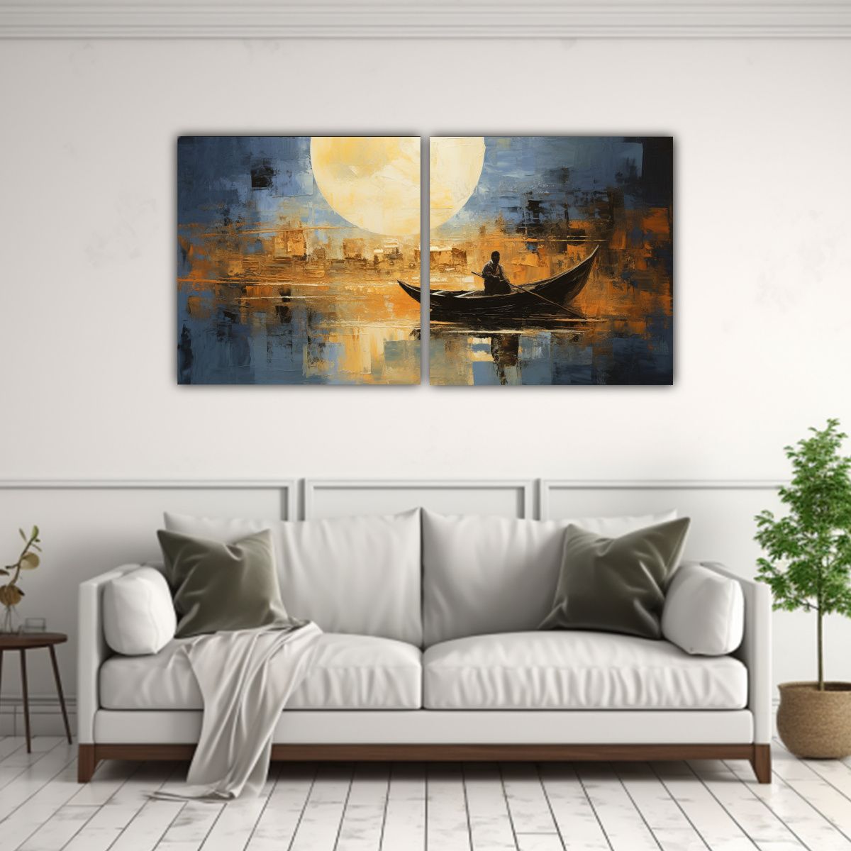 GENERICO - Pintura Abstracta De Góndola Veneciana En Tela 120x60 Cm