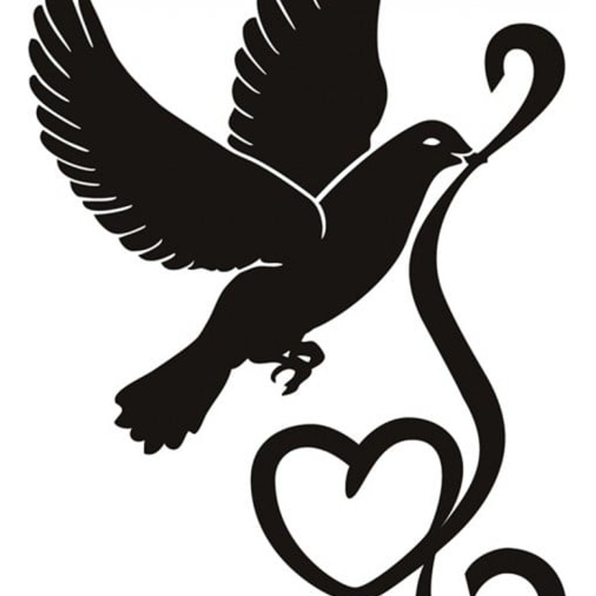 GENERICO - Decomural Dove Heart Birds & Feathers WS-18788