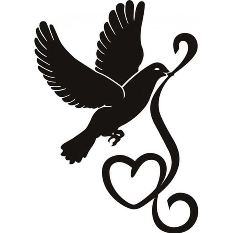 GENERICO - Decomural Dove Heart Birds & Feathers WS-18788