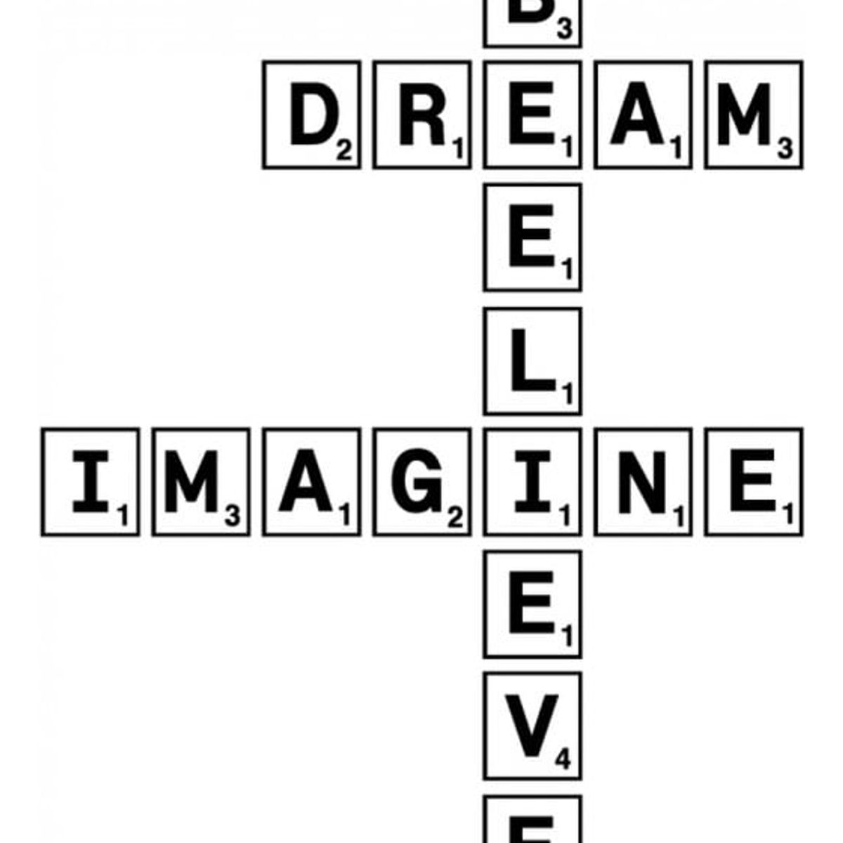 GENERICO - Decomural Dream Imagine Believe Scrabble Tile WS-34245