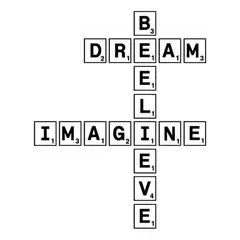 GENERICO - Decomural Dream Imagine Believe Scrabble Tile WS-34245