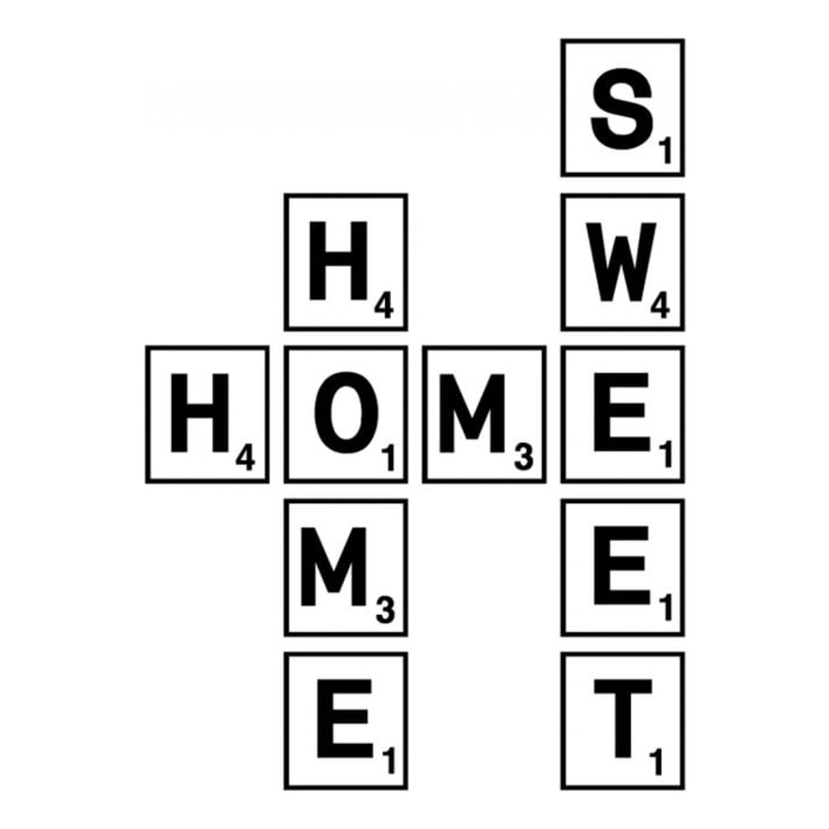 GENERICO - Decomural Home Sweet Home Scrabble Tile WS-34250