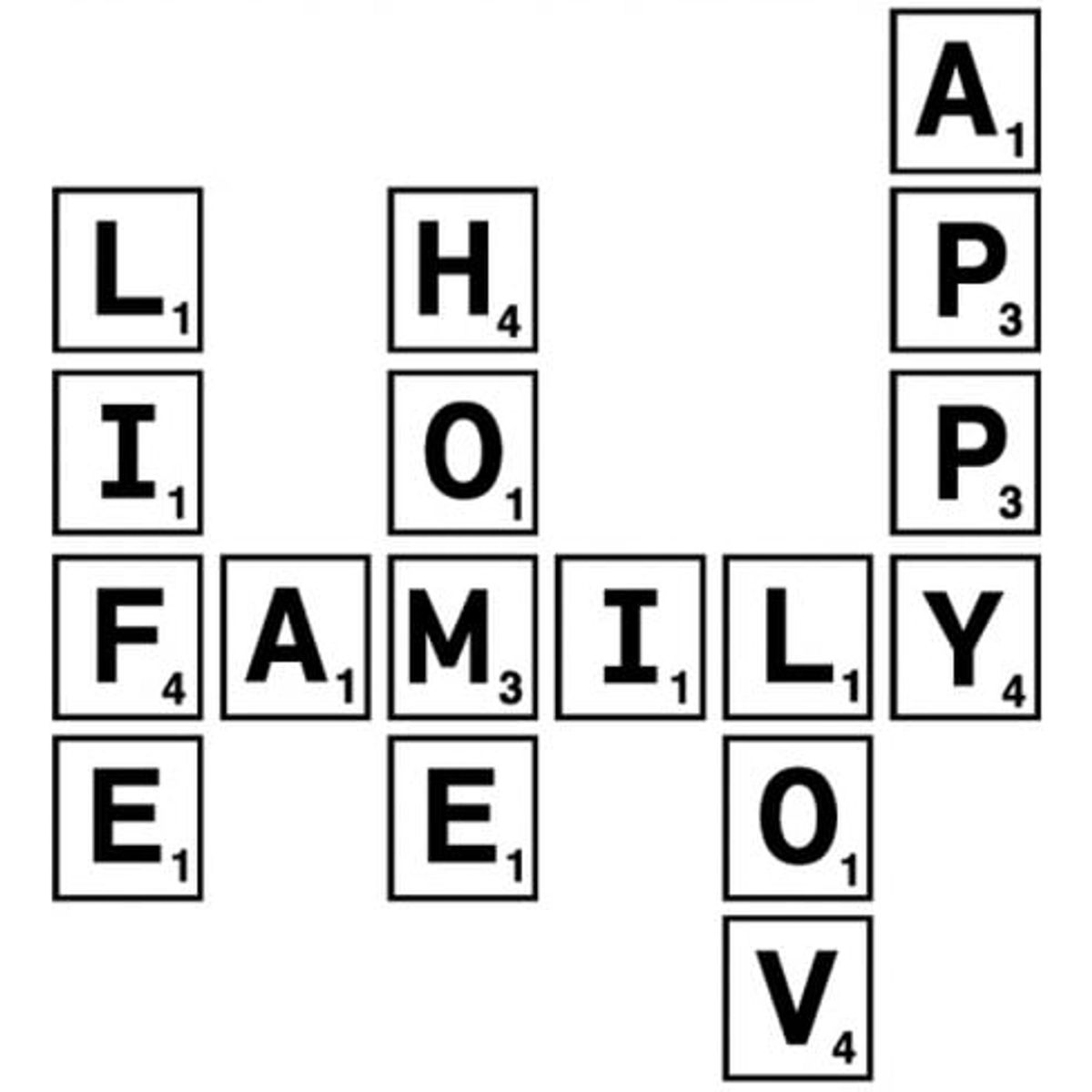 GENERICO - Decomural Love Life Family Scrabble Tile WS-34254