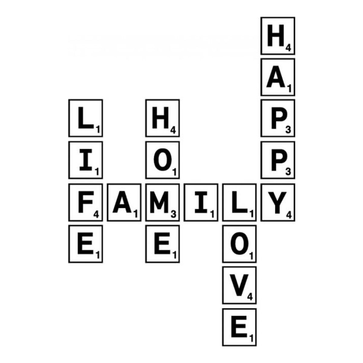 GENERICO - Decomural Love Life Family Scrabble Tile WS-34254