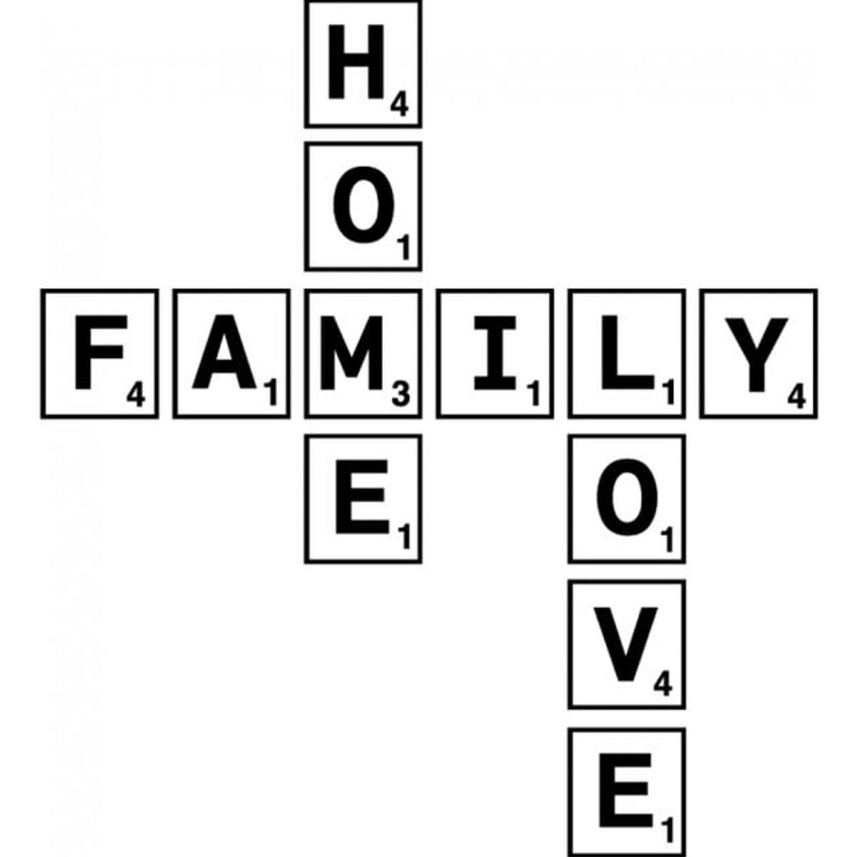 GENERICO - Decomural Family Home Love Scrabble Tile WS-34248