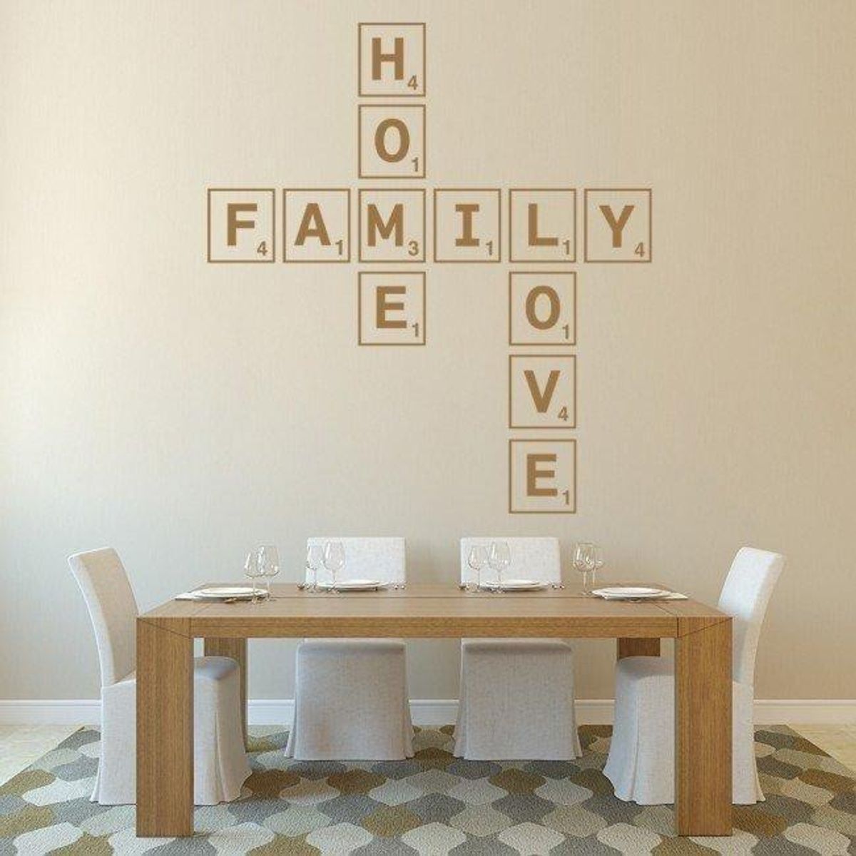 GENERICO - Decomural Family Home Love Scrabble Tile WS-34248