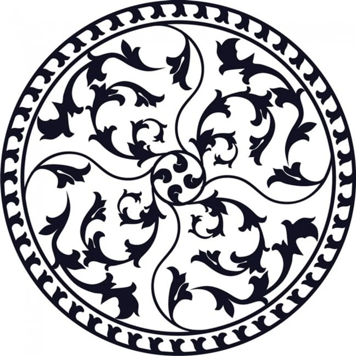 GENERICO - Decomural Leaf Pattern Circle Headboard WS-18927