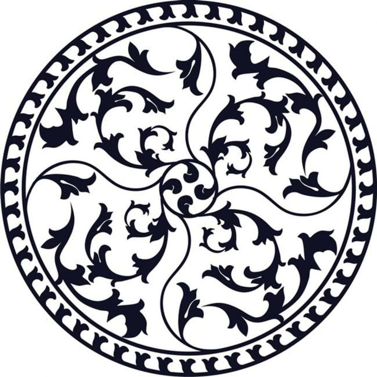 GENERICO - Decomural Leaf Pattern Circle Headboard WS-18927