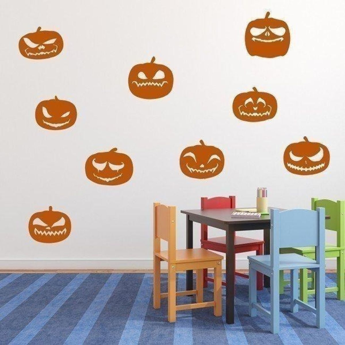 GENERICO - Decomural Creepy Pumpkin Halloween Set WS-32649