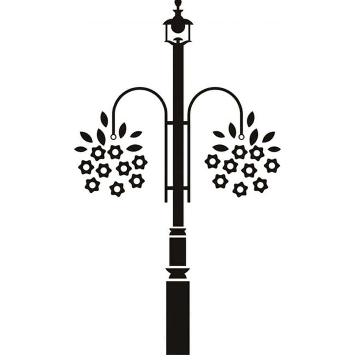 GENERICO - Decomural Lamp Post Flowers WS-18969