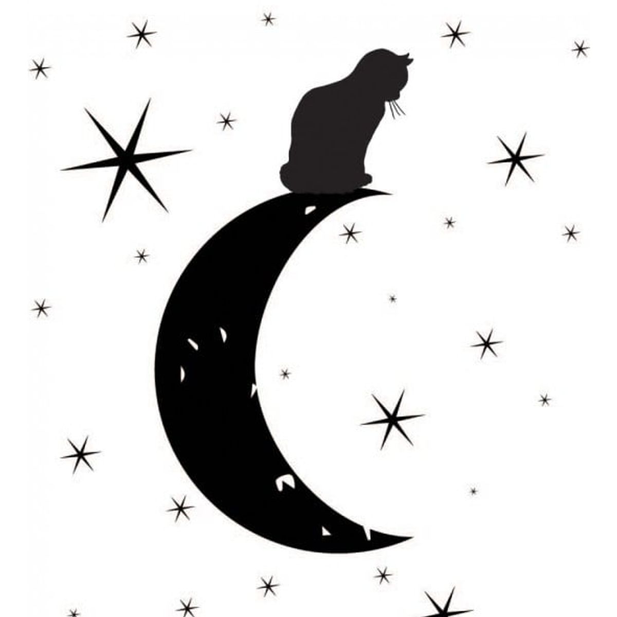 GENERICO - Decomural Cat Moon & Stars WS-44120