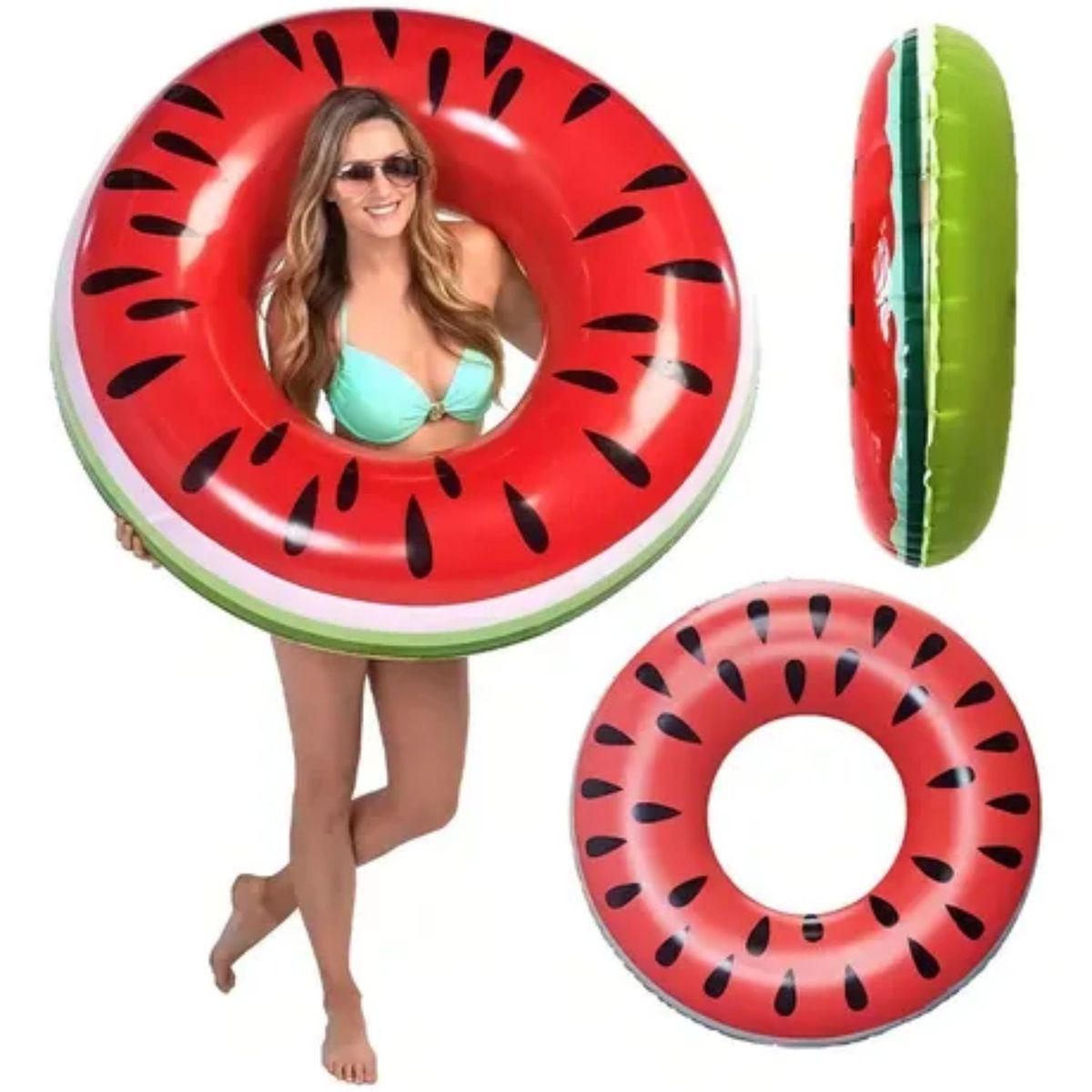 MOVI - Flotador Gigante Sandía 120cm- Diversión en Piscina y Playa