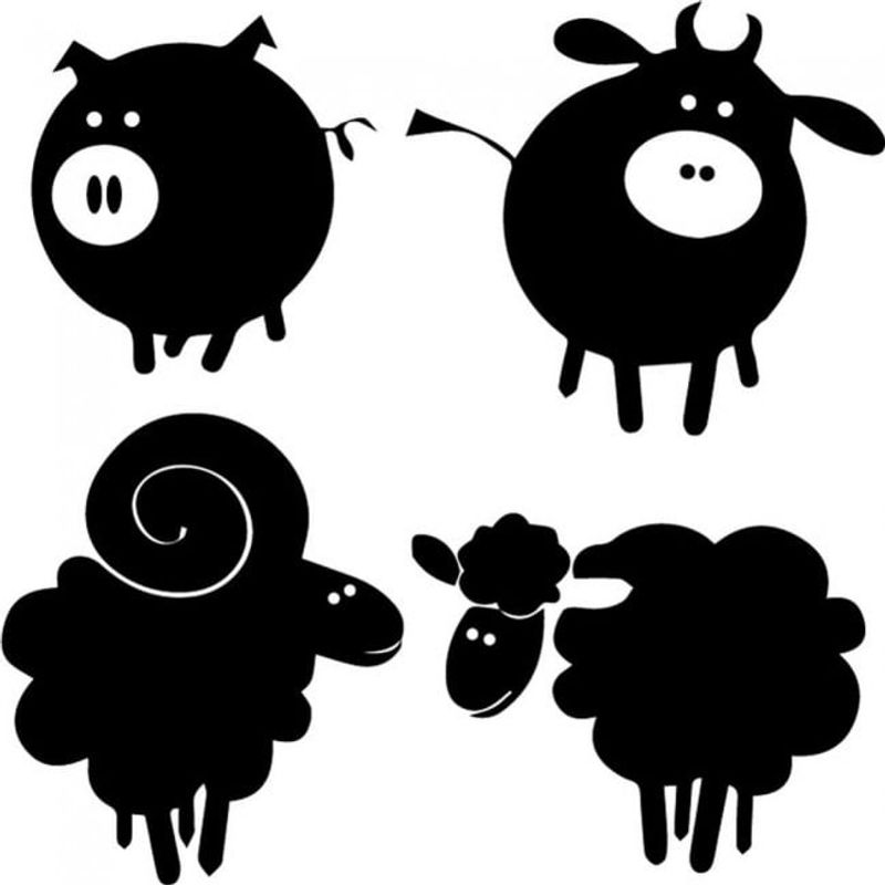 GENERICO - Decomural Farm Animals Sheep Cow Pig Set WS-32684
