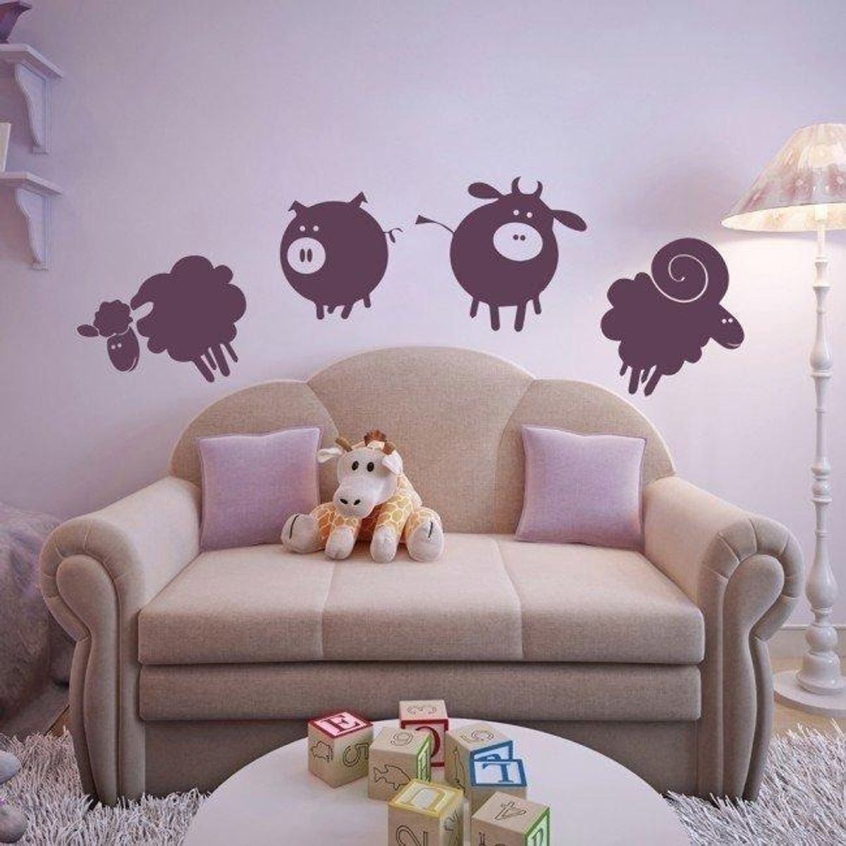 GENERICO - Decomural Farm Animals Sheep Cow Pig Set WS-32684