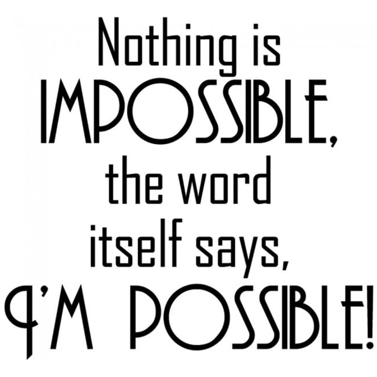 GENERICO - Decomural Nothing Is Impossible Inspirational WS-34289