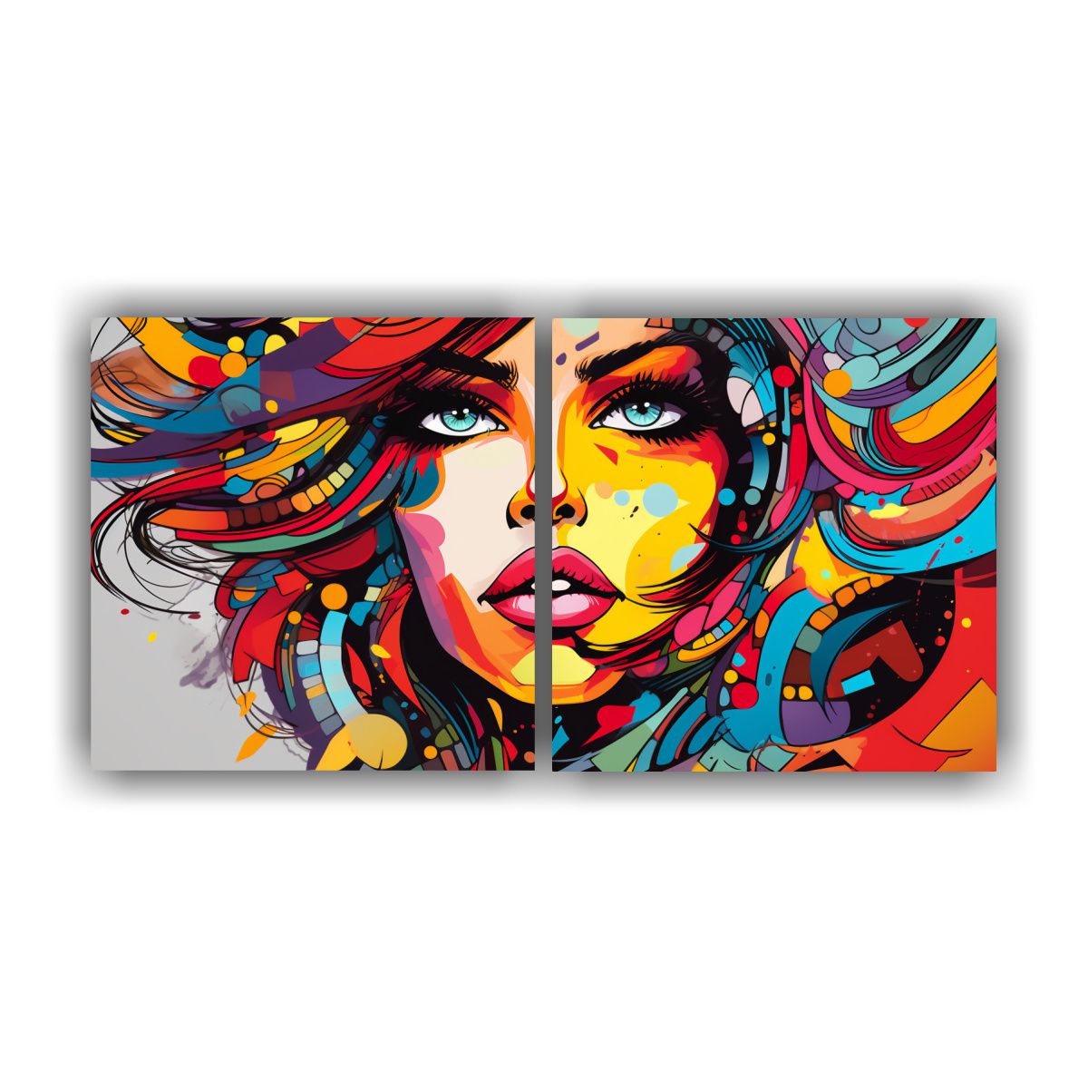 GENERICO - Cuadros Escenario Abstracto Fusion Pop Art Y 140x70 Cm