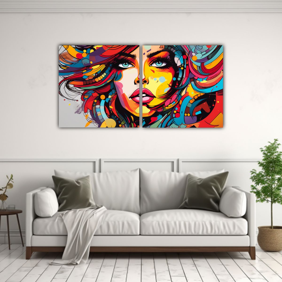 GENERICO - Cuadros Escenario Abstracto Fusion Pop Art Y 140x70 Cm