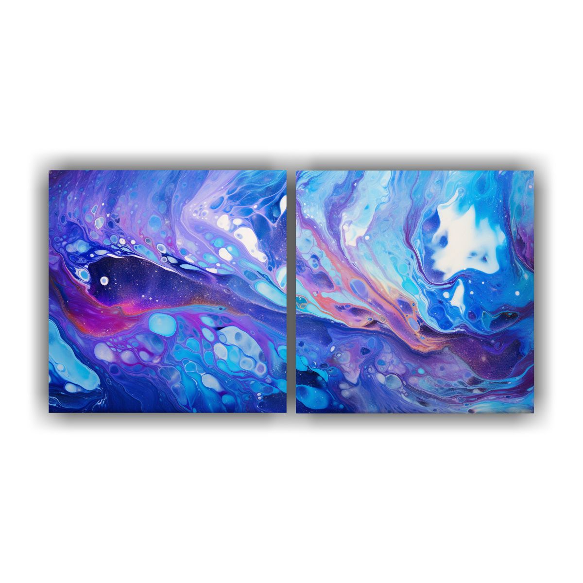 GENERICO - Pintura Abstracta Díptico Con Tema De Vitalidad 120x60 Cm