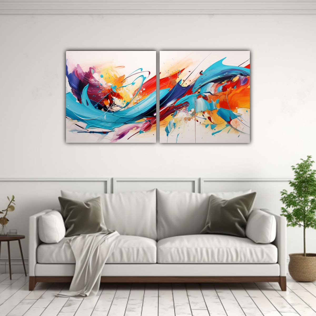 GENERICO - Pinturas De Decoración Lienzos Abstractos 120x60 Cm