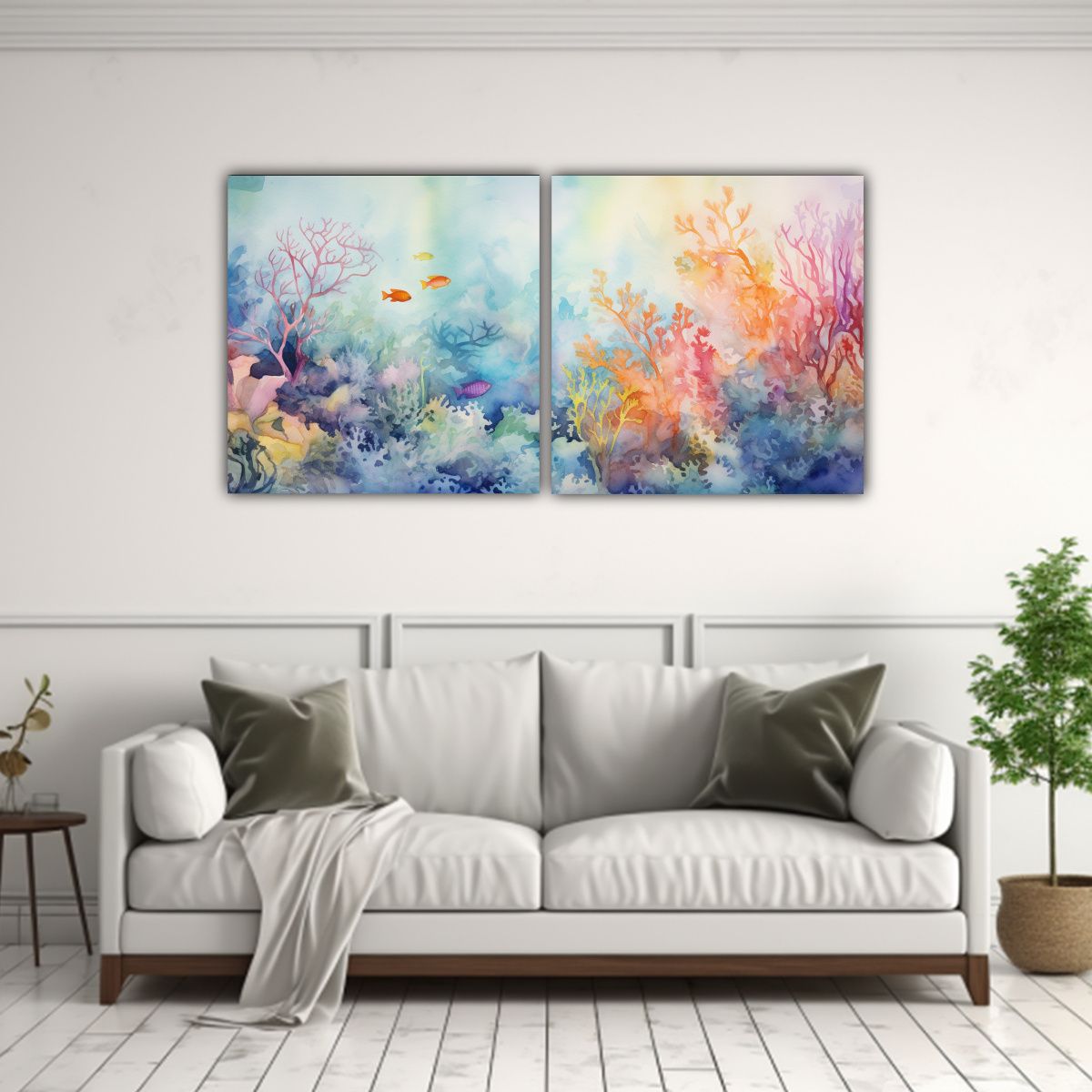 GENERICO - Cuadros Abstractos De Regalo Escena Submarina 140x70 Cm